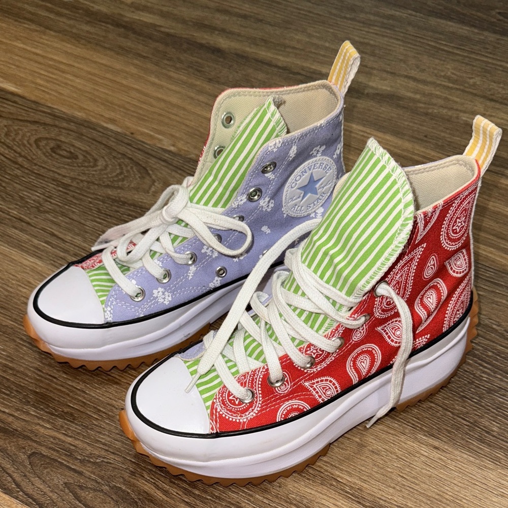 Converse Run Star hike hi serene patchwork serene sapphire/ mantra orange
